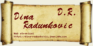 Dina Radunković vizit kartica